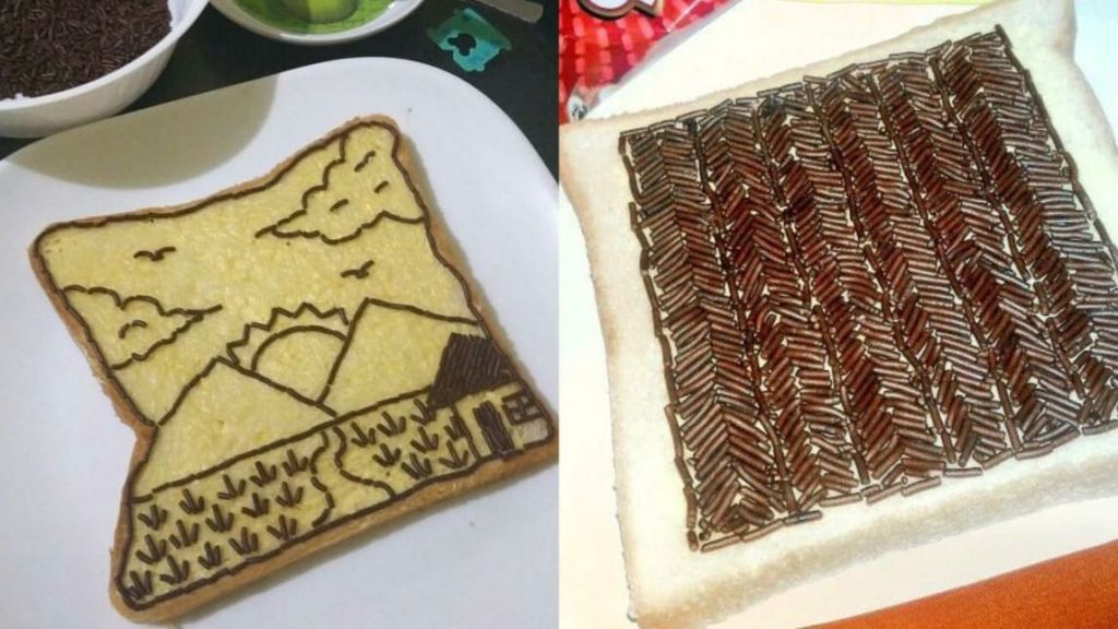 Viral! Susun Butiran Meses di Atas Roti dengan Rapi dari Gambar Balok sampai Gunung, Netizen: Ngakak Rapi Abis