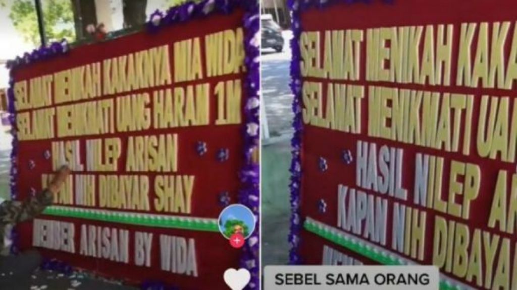 Viral Video TikTok Member Arisan Tagih Utang lewat Karangan Bunga di Hari Pernikahan