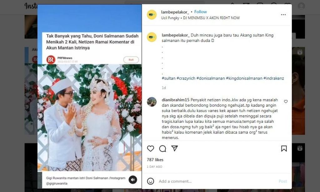 Viral Foto Doni Salmanan Nikah Dengan Istri Pertama, Netter: Miskin ...