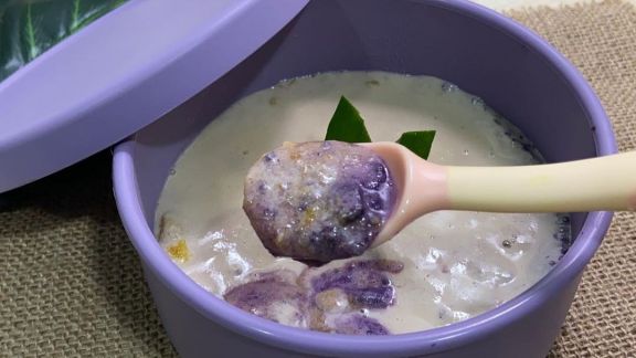 Trik Bikin Kolak Ubi Dua Warna, Bentuknya yang Menarik Pasti Disukai Anak