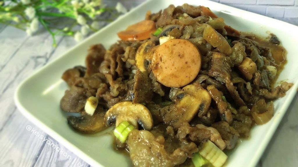 Cara Bikin Beef Teriyaki Campur Jamur, Enak, Cocok Disajikan dengan Nasi Hangat!