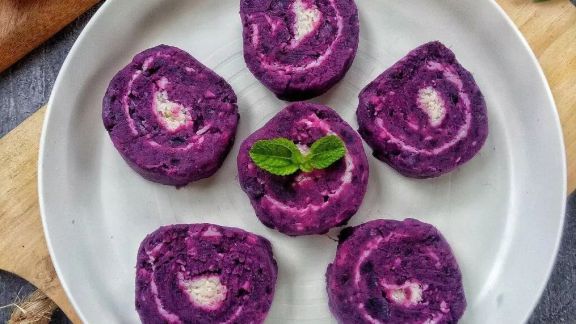 Resep Snack MPASI Getuk Taro Gulung Keju, Legit, Manis, Enak Banget