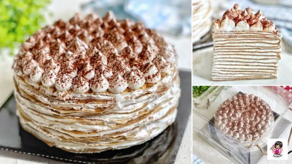 Resep Tiramisu Mille Crepes, Kue Viral yang Buatnya Mudah, Enak Banget
