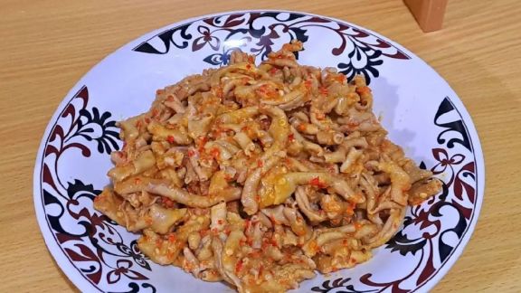 Cara Bikin Usus Ayam Bumbu Rujak, Pedas, Manis, Gurih, Dijamin Gak Bau Langu