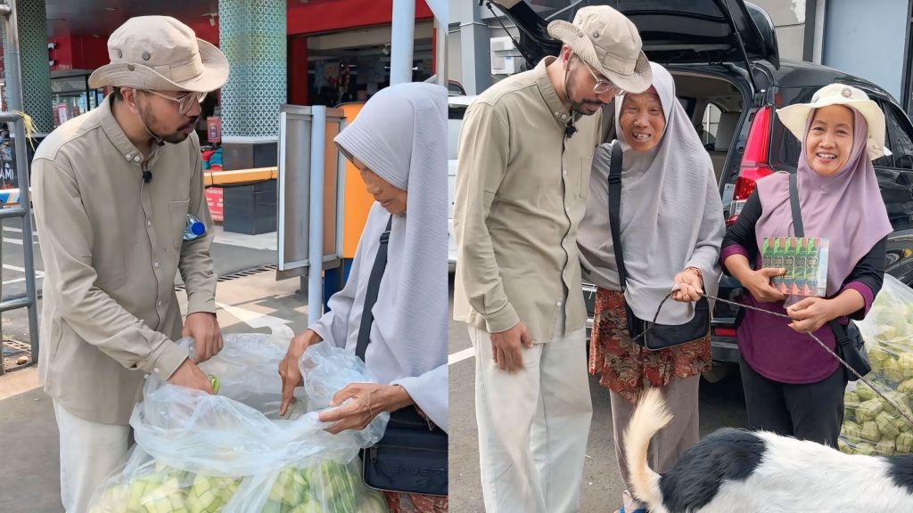 Haru! Semangat Cari Nafkah untuk Keluarga, Perempuan Penjual Ketupat di Pasar Minggu Ini Dapat Hadiah   Kurban